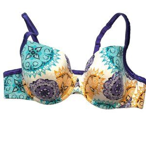 Cacique Intimates Bra 42C Lined Underwired Paisley